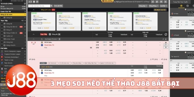 3 mẹo soi kèo thể thao J88 bất bại