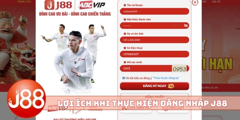 Lợi ích khi thực hiện đăng nhập J88